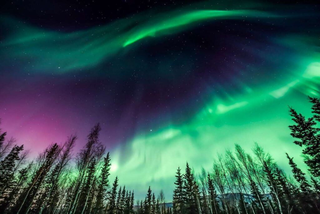 Northern lights seen from Acadia National Park